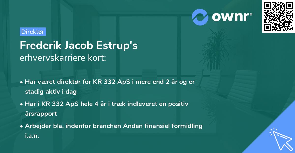 Frederik Jacob Estrup's erhvervskarriere kort