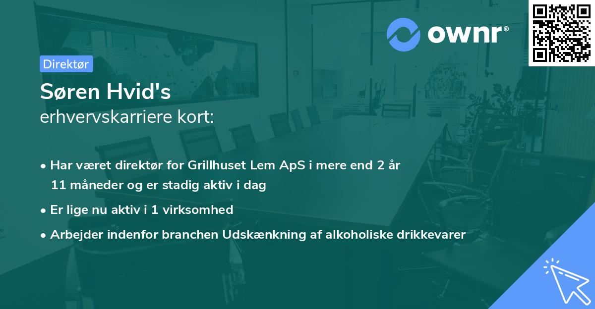 Søren Hvid's erhvervskarriere kort