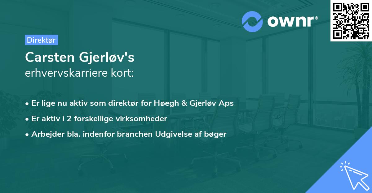Carsten Gjerløv's erhvervskarriere kort