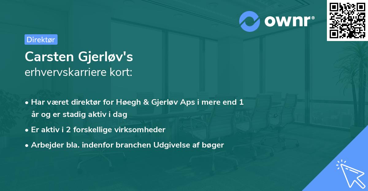 Carsten Gjerløv's erhvervskarriere kort