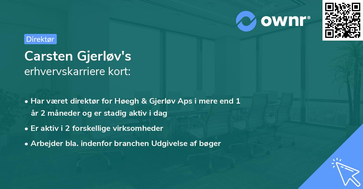 Carsten Gjerløv's erhvervskarriere kort