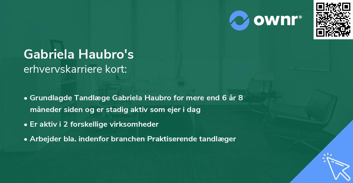 Gabriela Haubro's erhvervskarriere kort