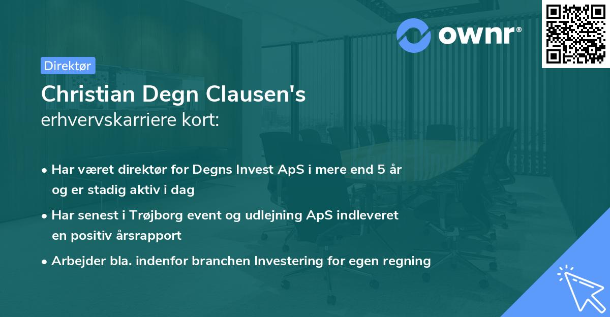Christian Degn Clausen's erhvervskarriere kort