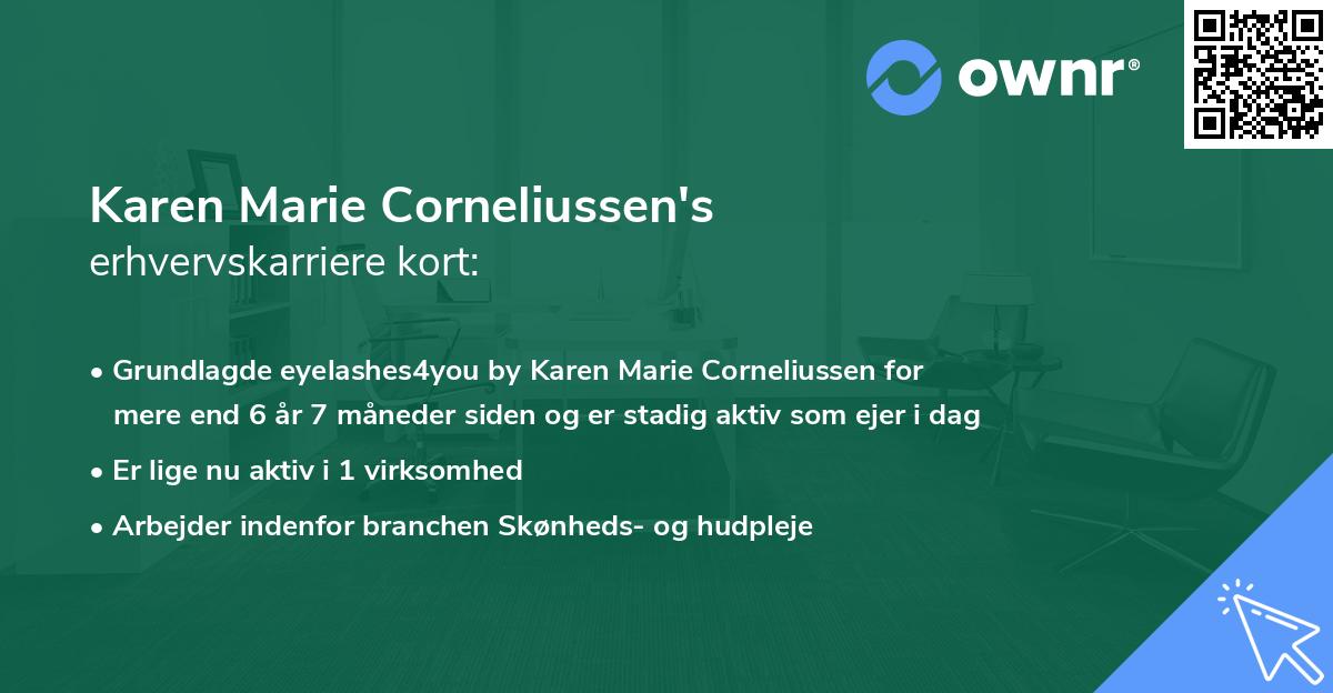 Karen Marie Corneliussen's erhvervskarriere kort