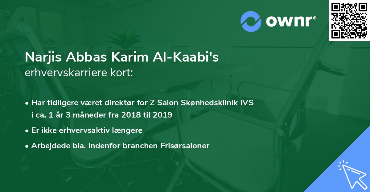 Narjis Abbas Karim Al-Kaabi's erhvervskarriere kort