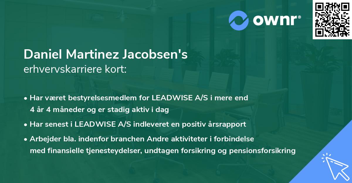 Daniel Martinez Jacobsen's erhvervskarriere kort
