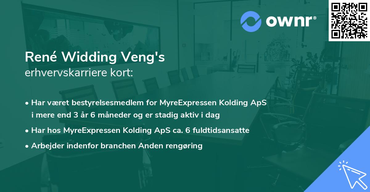 René Widding Veng's erhvervskarriere kort