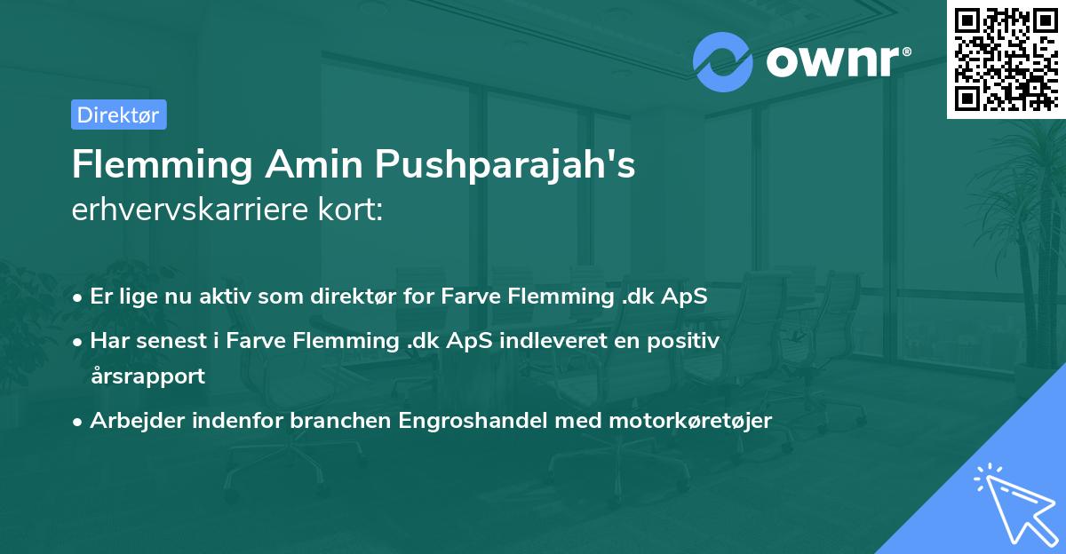 Flemming Amin Pushparajah's erhvervskarriere kort