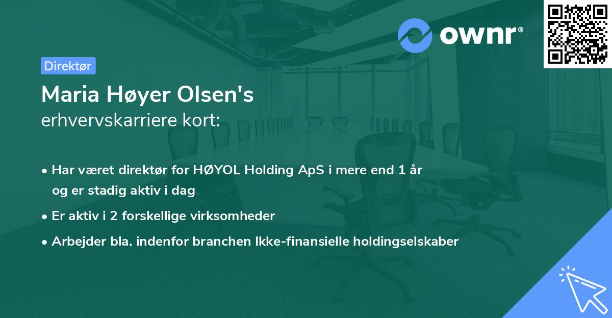 Maria Høyer Olsen's erhvervskarriere kort