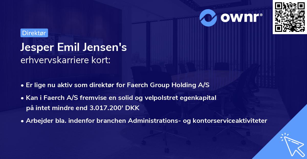 Jesper Emil Jensen's erhvervskarriere kort