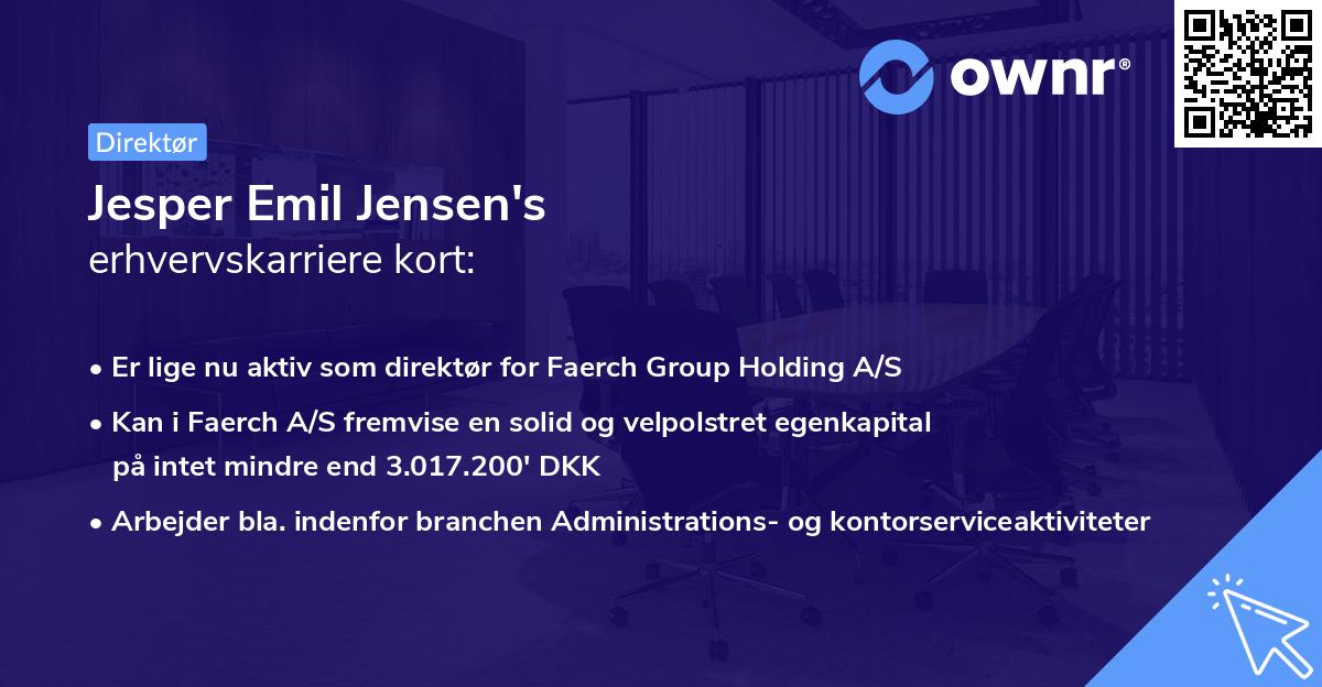 Jesper Emil Jensen's erhvervskarriere kort