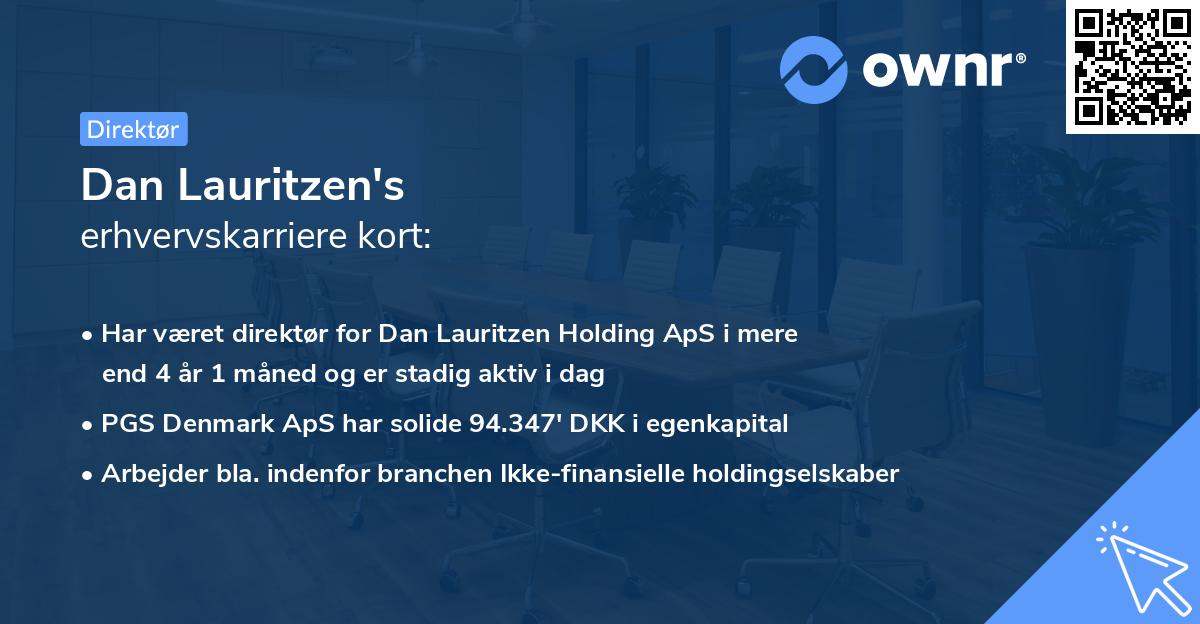 Dan Lauritzen's erhvervskarriere kort