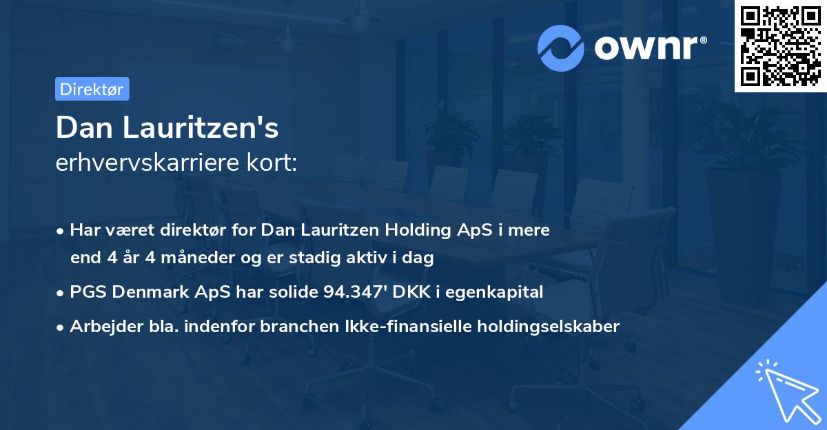 Dan Lauritzen's erhvervskarriere kort