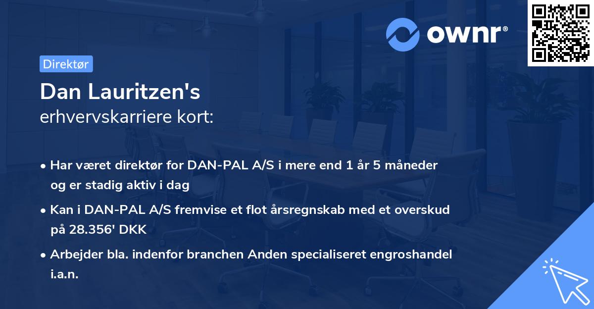 Dan Lauritzen's erhvervskarriere kort