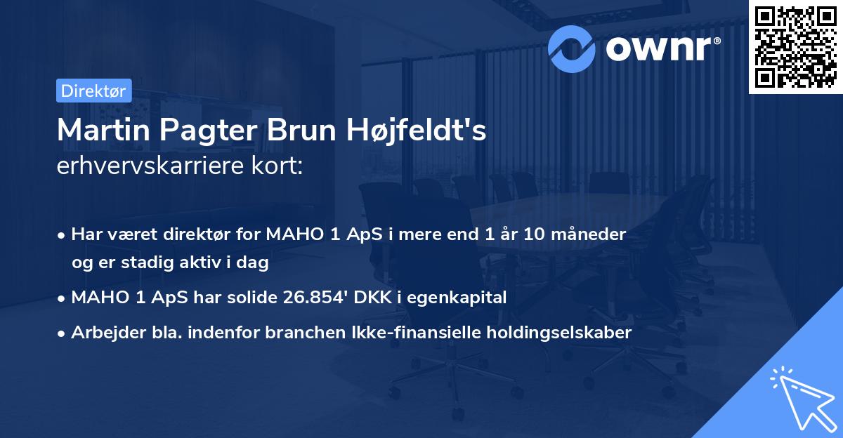 Martin Pagter Brun Højfeldt's erhvervskarriere kort