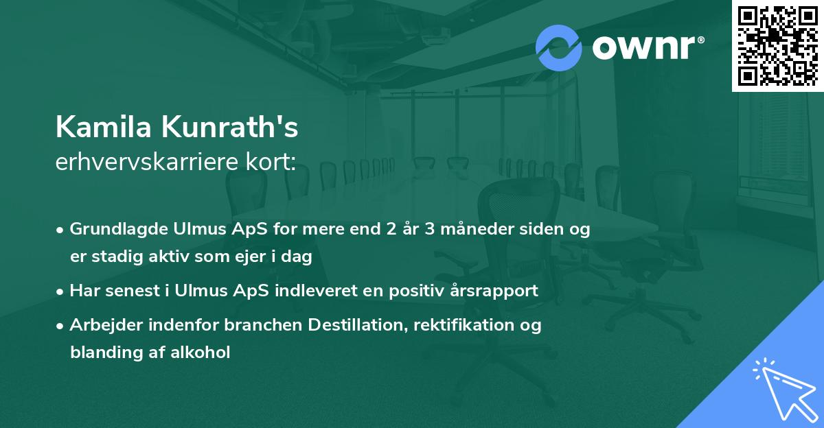 Kamila Kunrath's erhvervskarriere kort