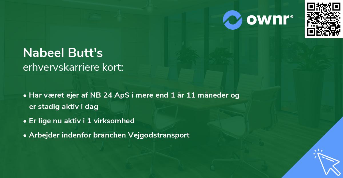 Nabeel Butt's erhvervskarriere kort