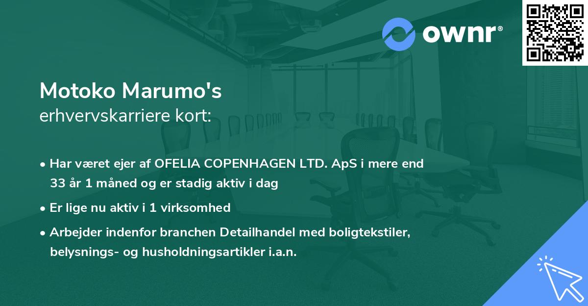 Motoko Marumo's erhvervskarriere kort