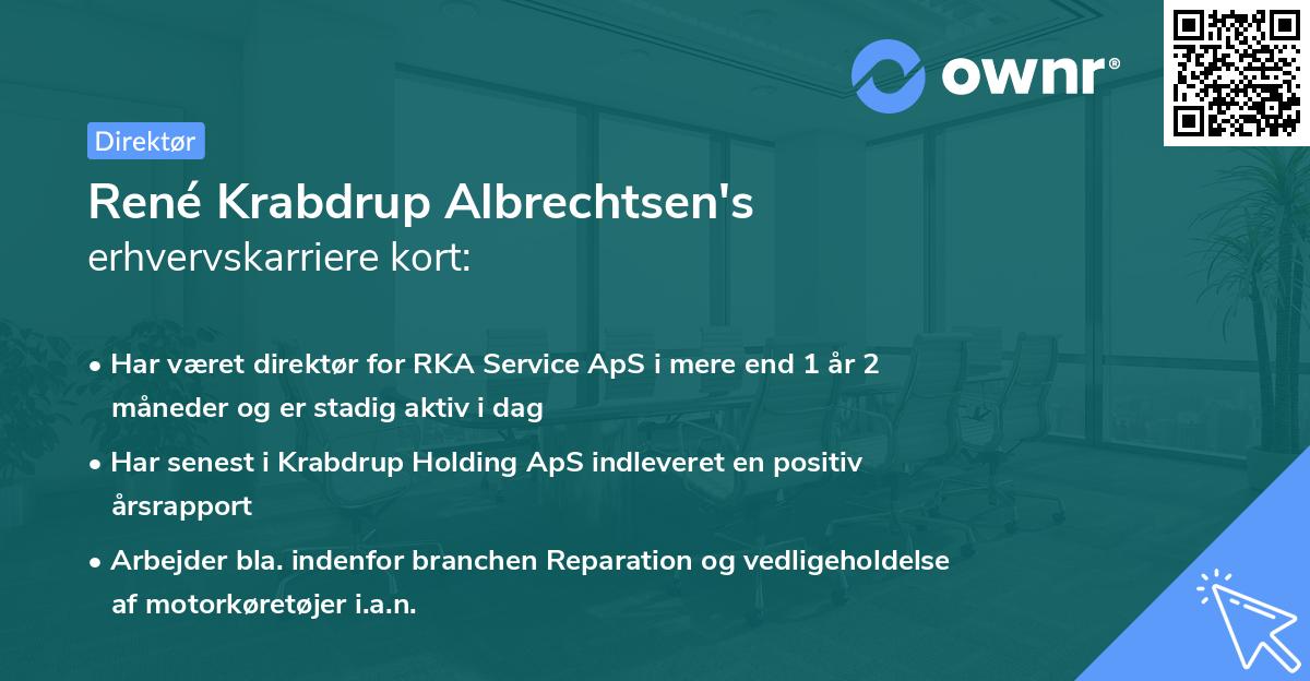 René Krabdrup Albrechtsen's erhvervskarriere kort