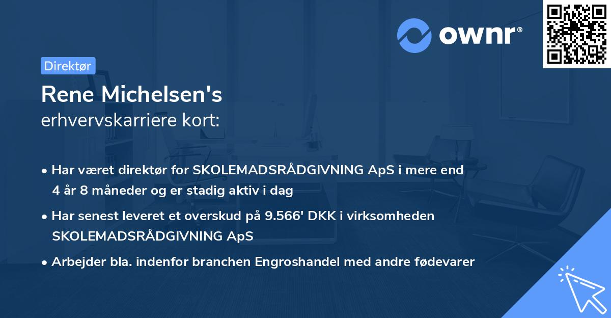 Rene Michelsen's erhvervskarriere kort