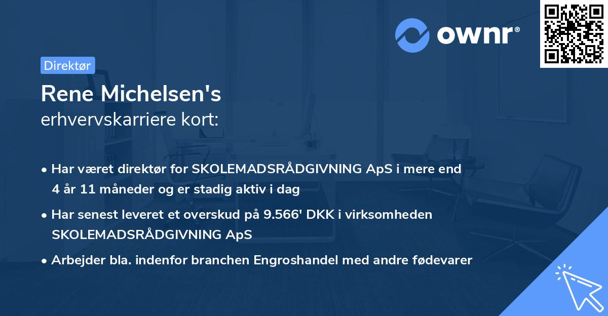 Rene Michelsen's erhvervskarriere kort