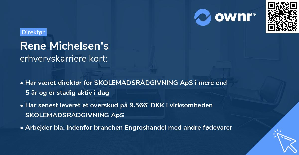 Rene Michelsen's erhvervskarriere kort