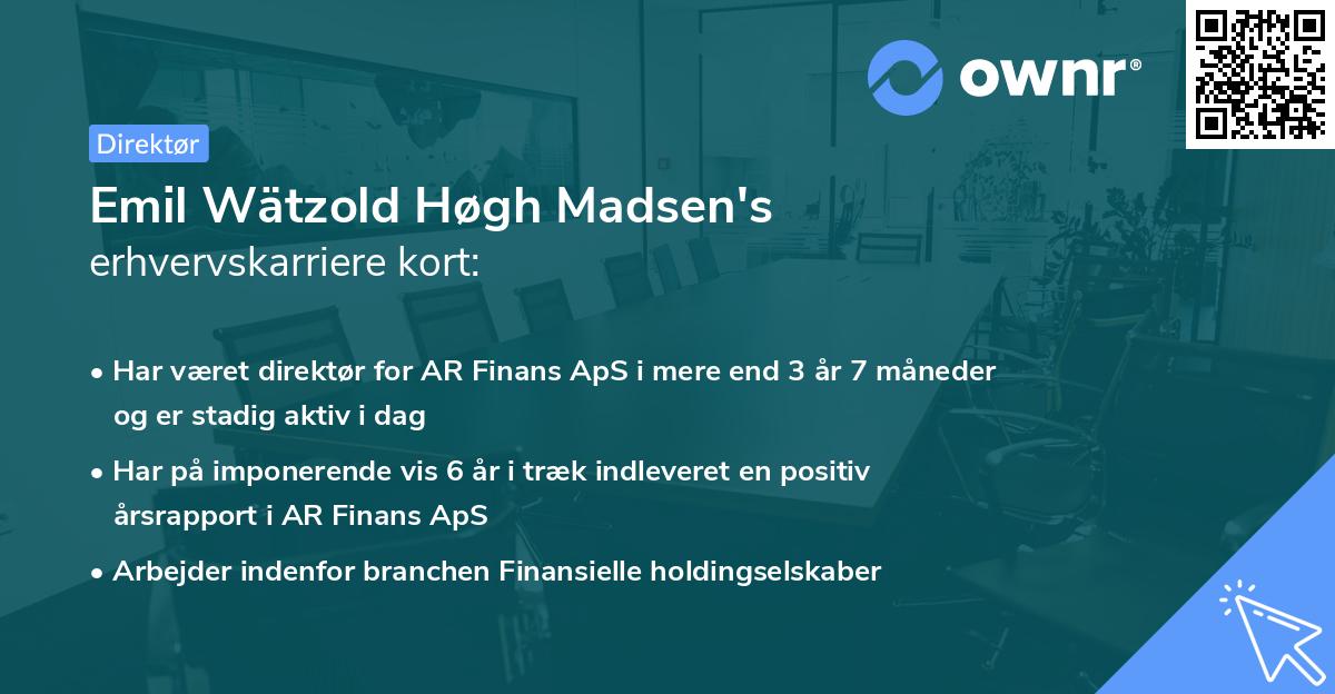 Emil Wätzold Høgh Madsen's erhvervskarriere kort