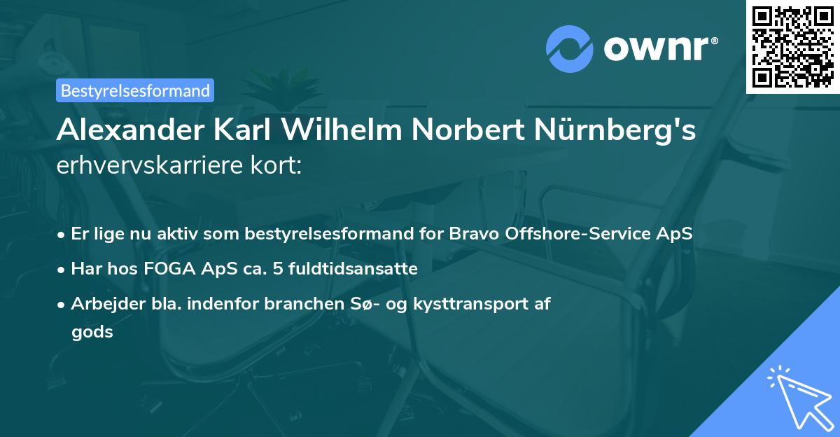 Alexander Karl Wilhelm Norbert Nürnberg's erhvervskarriere kort