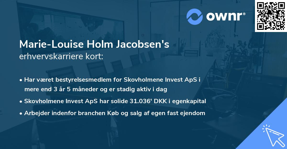 Marie-Louise Holm Jacobsen's erhvervskarriere kort