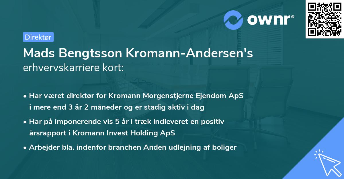 Mads Bengtsson Kromann-Andersen's erhvervskarriere kort