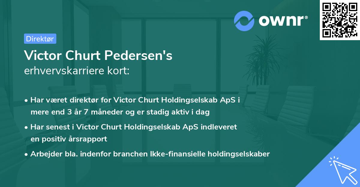 Victor Churt Pedersen's erhvervskarriere kort