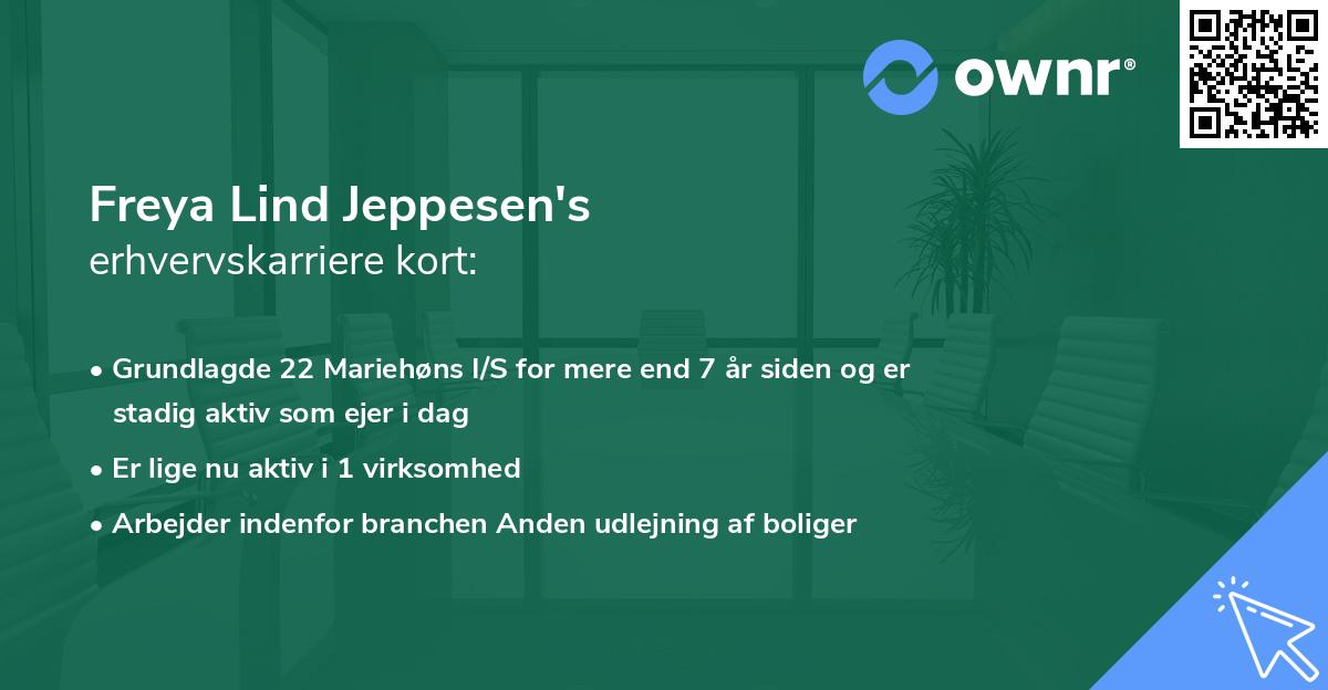 Freya Lind Jeppesen's erhvervskarriere kort