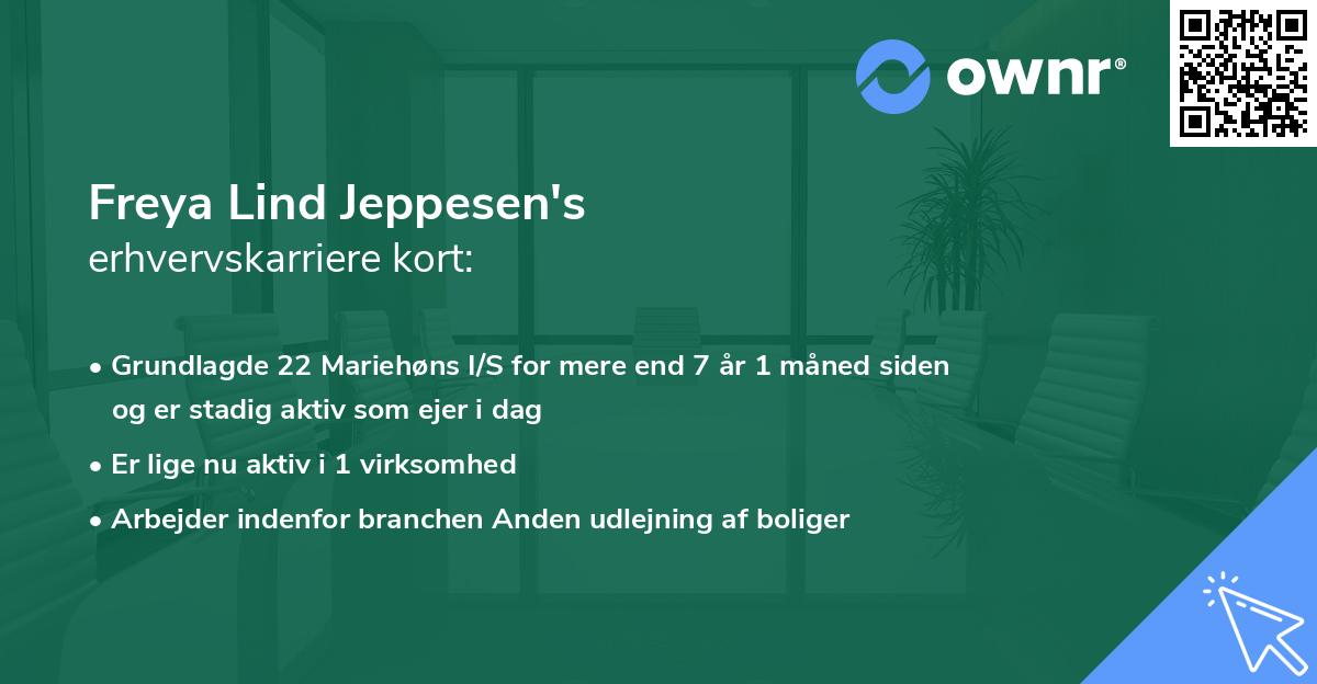 Freya Lind Jeppesen's erhvervskarriere kort