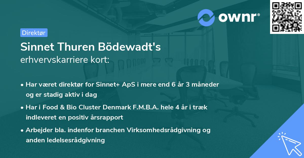 Sinnet Thuren Bödewadt's erhvervskarriere kort