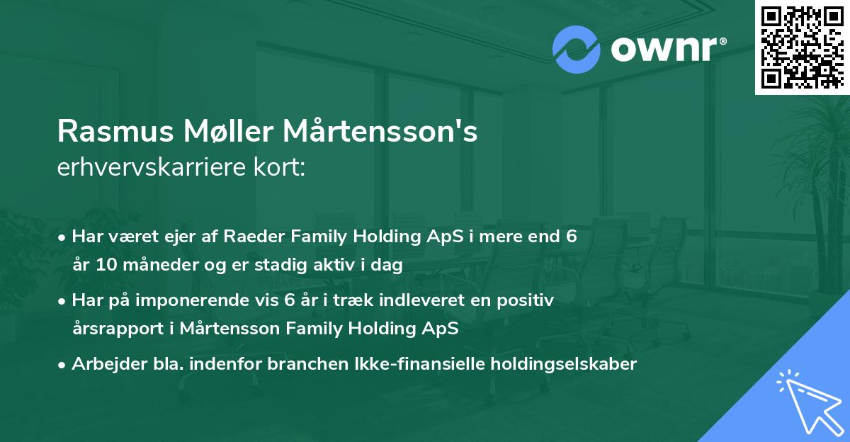 Rasmus Møller Mårtensson's erhvervskarriere kort
