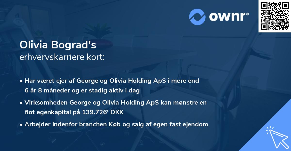 Olivia Bograd's erhvervskarriere kort