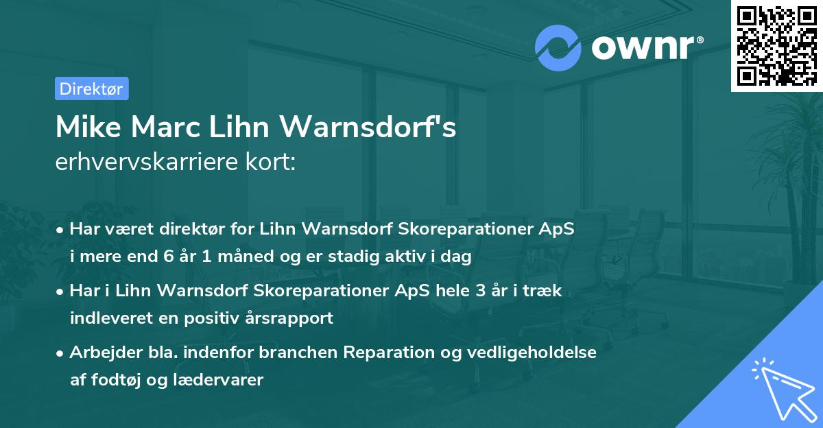 Mike Marc Lihn Warnsdorf's erhvervskarriere kort