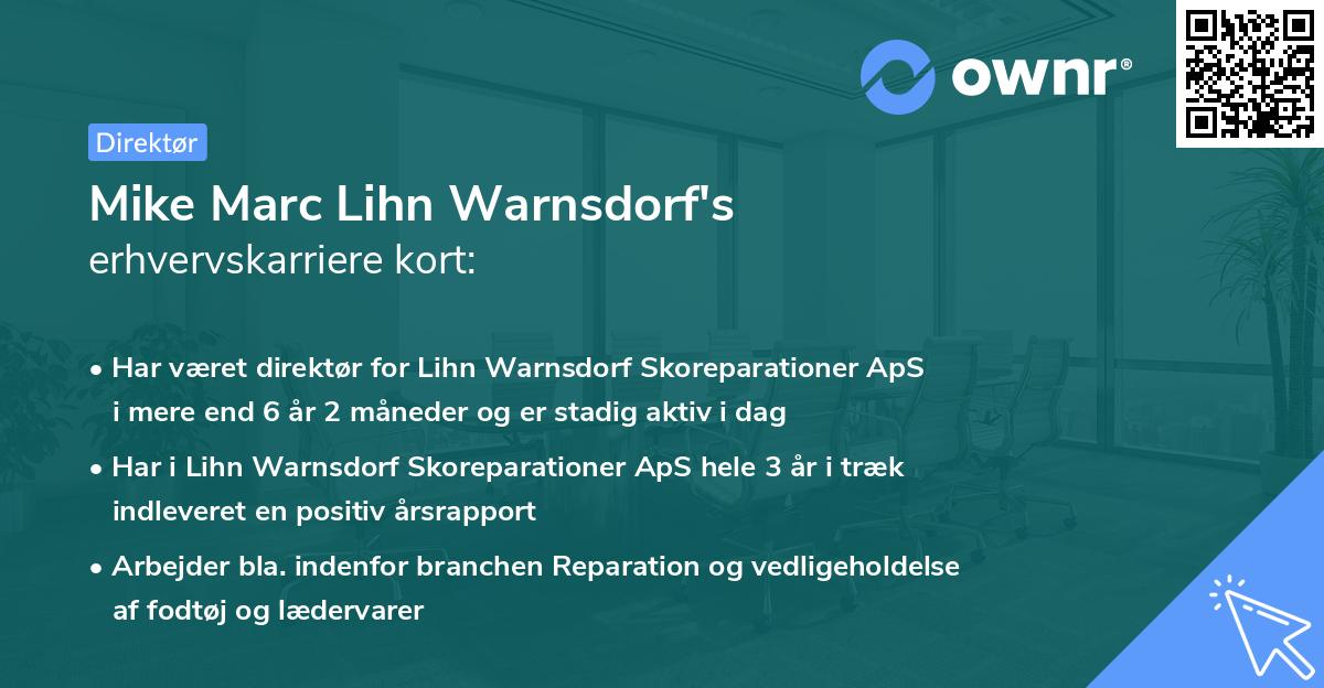 Mike Marc Lihn Warnsdorf's erhvervskarriere kort