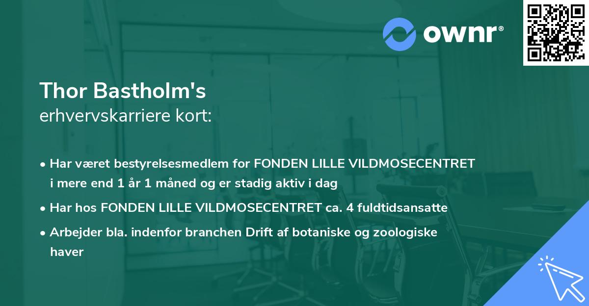 Thor Bastholm's erhvervskarriere kort