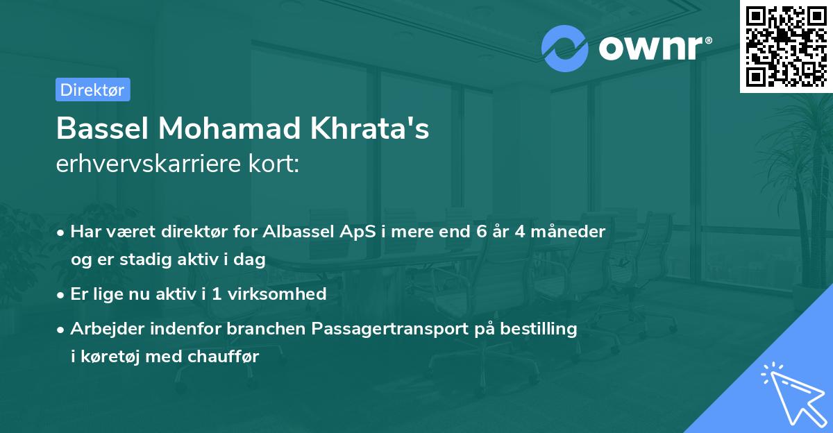 Bassel Mohamad Khrata's erhvervskarriere kort