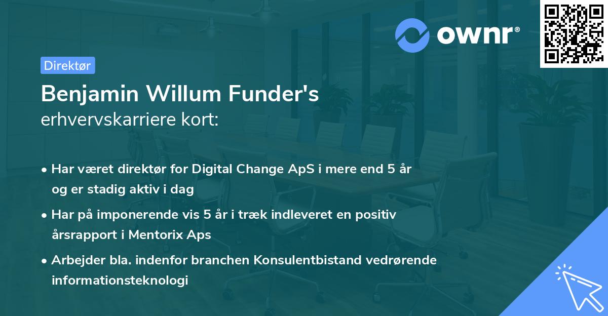 Benjamin Willum Funder's erhvervskarriere kort