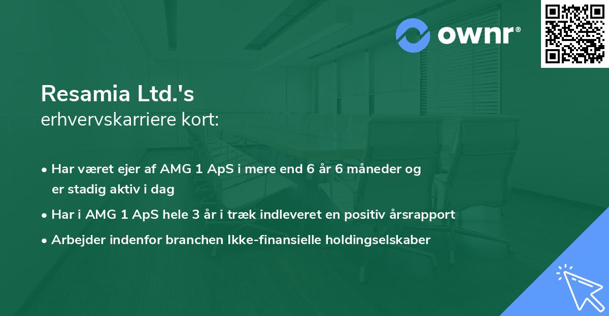 Resamia Ltd.'s erhvervskarriere kort