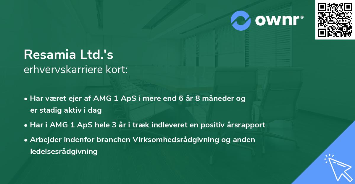 Resamia Ltd.'s erhvervskarriere kort