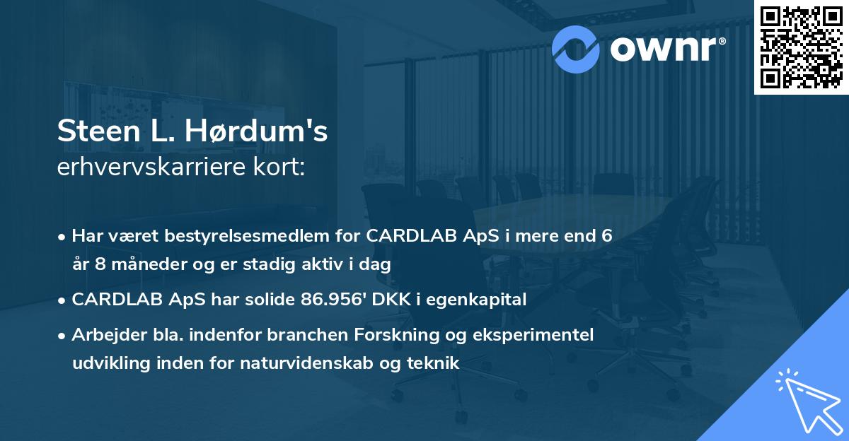 Steen L. Hørdum's erhvervskarriere kort