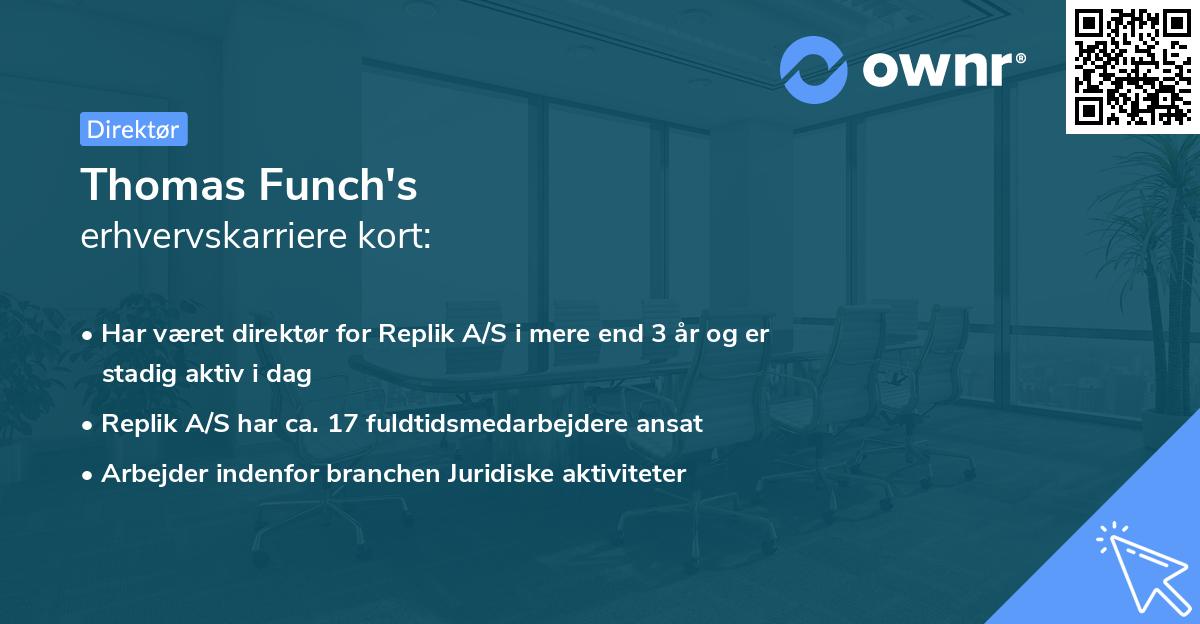 Thomas Funch's erhvervskarriere kort