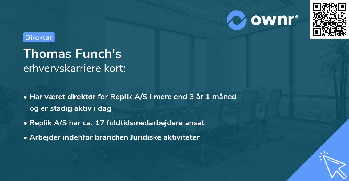 Thomas Funch's erhvervskarriere kort