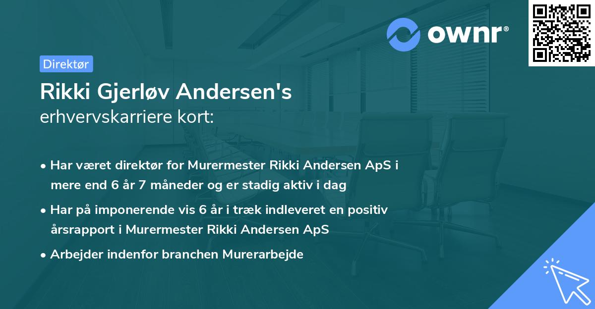 Rikki Gjerløv Andersen's erhvervskarriere kort