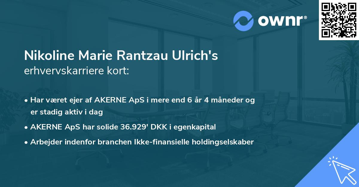 Nikoline Marie Rantzau Ulrich's erhvervskarriere kort