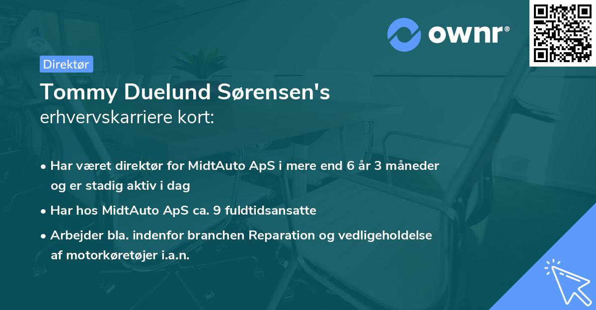 Tommy Duelund Sørensen's erhvervskarriere kort