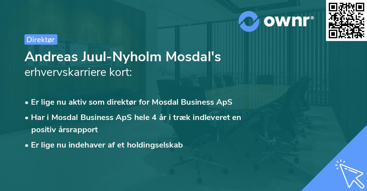 Andreas Juul-Nyholm Mosdal's erhvervskarriere kort